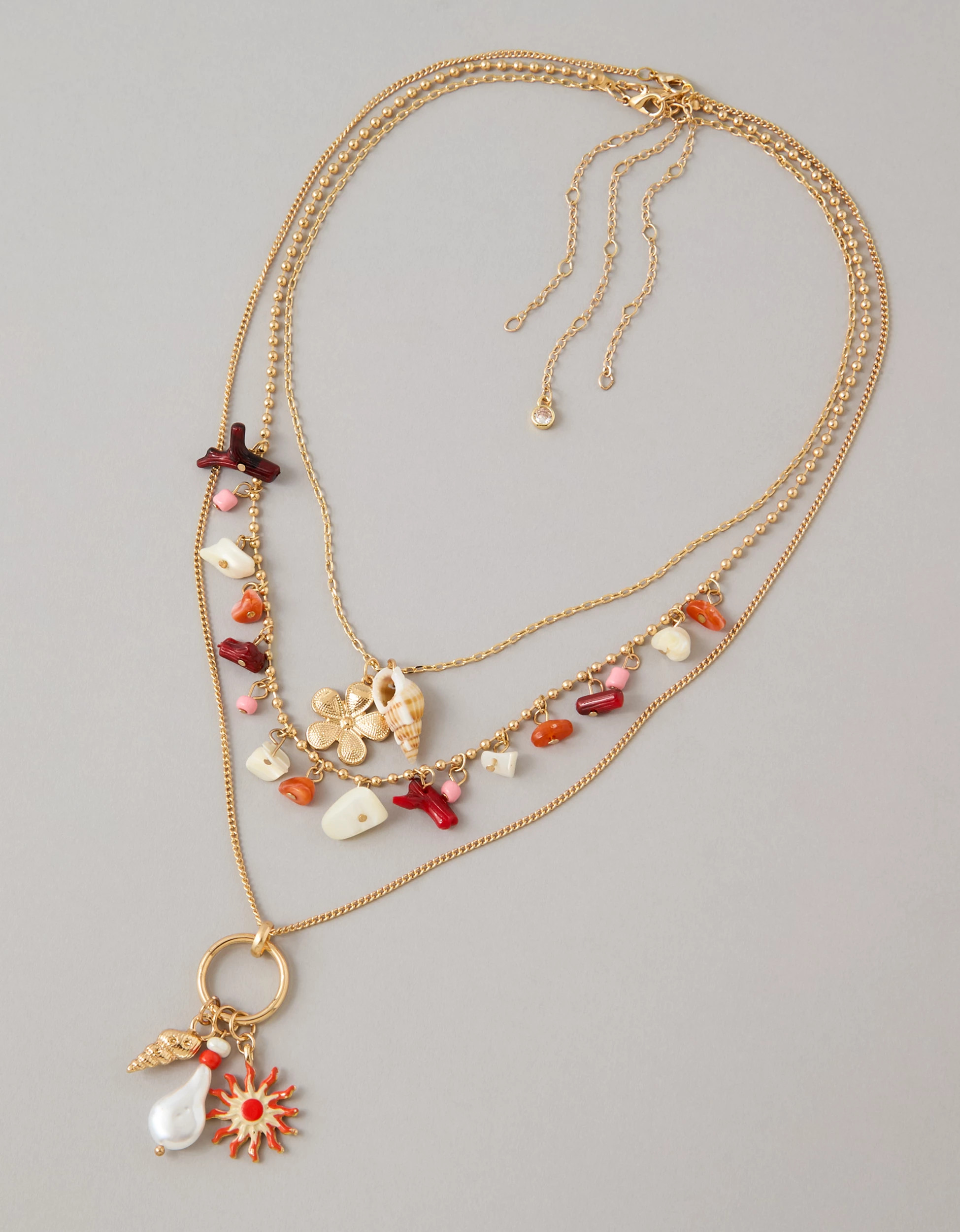 AE Peach Coral Necklace 3-Pack | American Eagle Outfitters (US & CA)