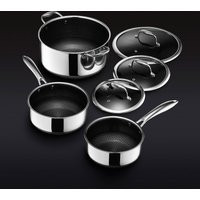 HexClad 6 Piece Hybrid Stainless Steel Cookware Pot Set | Stay Cool Handle, Non-Stick, Non-Toxic, Dishwasher, Oven Safe | HexClad Cookware (US)
