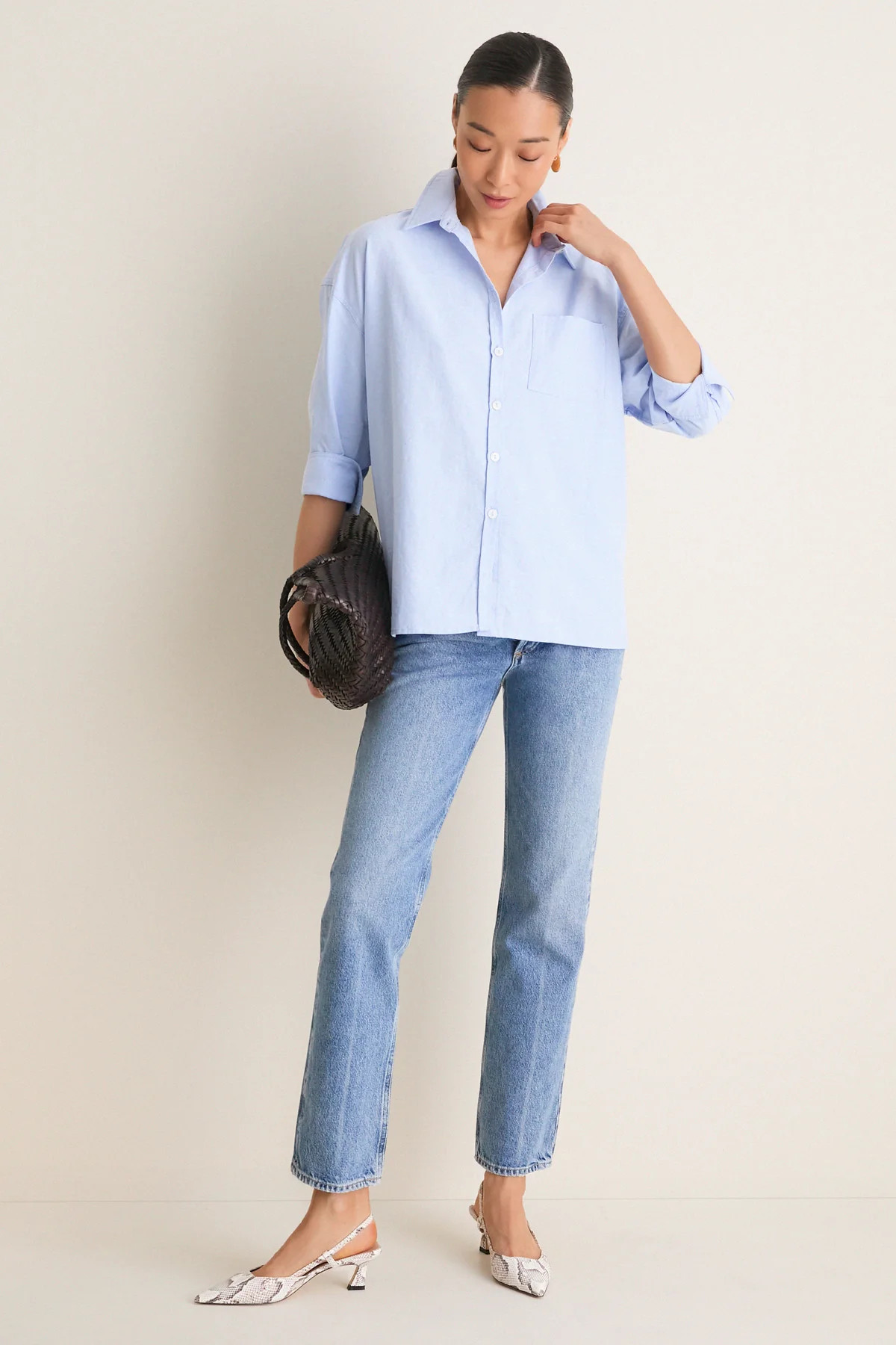 Blue Oxford Adair Boyfriend Shirt | Tuckernuck (US)