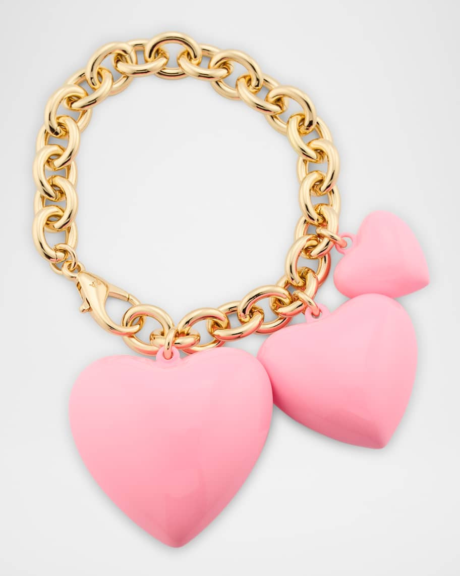 Roxanne Assoulin The Happy Heart Bag Charm, Cotton Candy Pink | Neiman Marcus