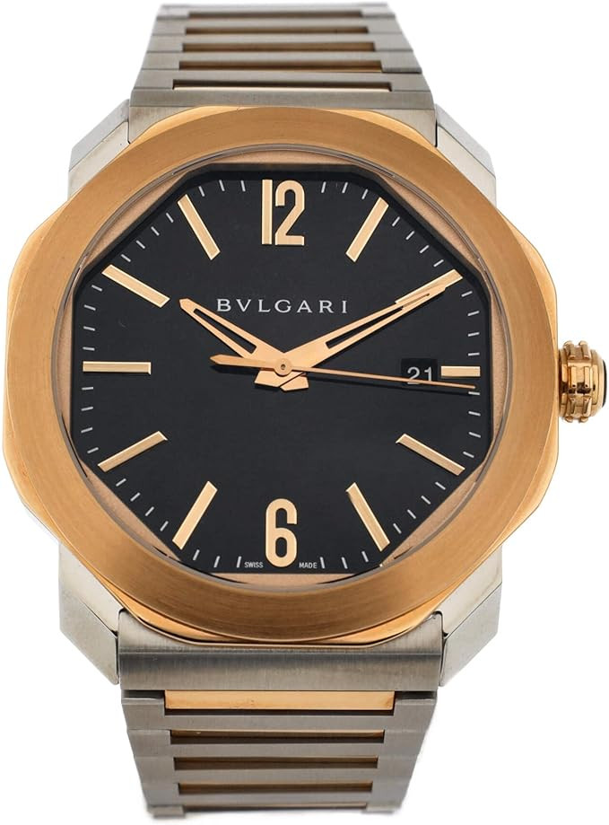 Amazon.com: Bvlgari, Pre-Loved Octo Roma Automatic Watch Stainless Steel and Rose Gold 41 : Cloth... | Amazon (US)