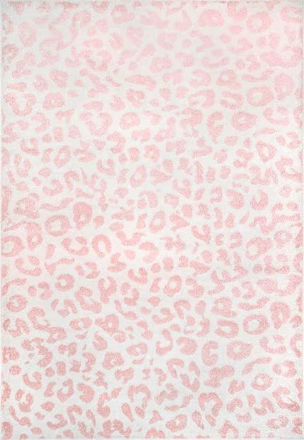 Baby Pink Leopard Print Area Rug | Rugs USA