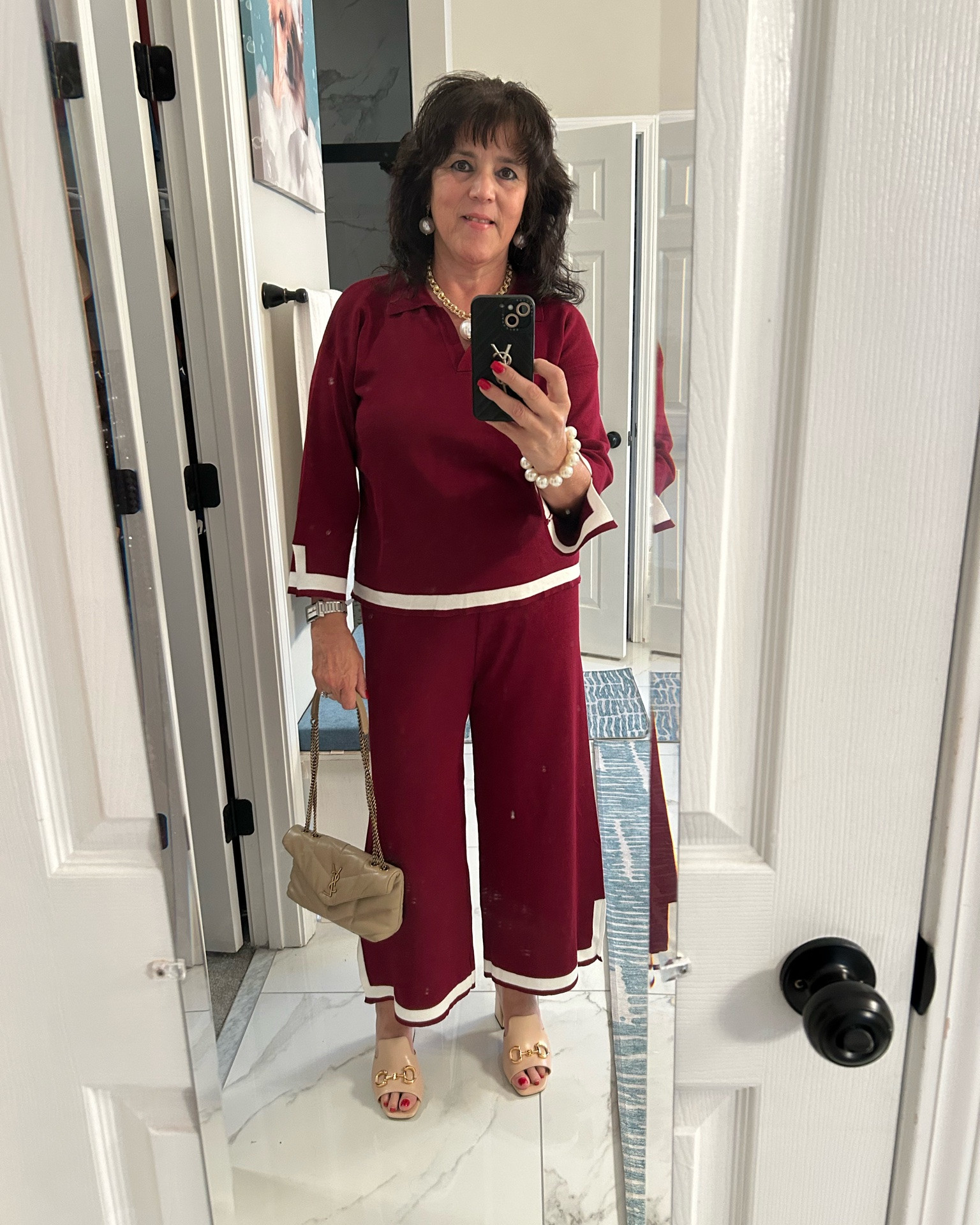 Fall is around the corner, and this burgundy look is so classy!! Perfect color for the season, and the white trim makes it extra cute. Always be confident 🤍🍂
#fallstyle #styleover50 #agelessfashion #midlifestyle #wearwhatyoulove

#LTKMidsize #LTKdayinmylife #LTKootd