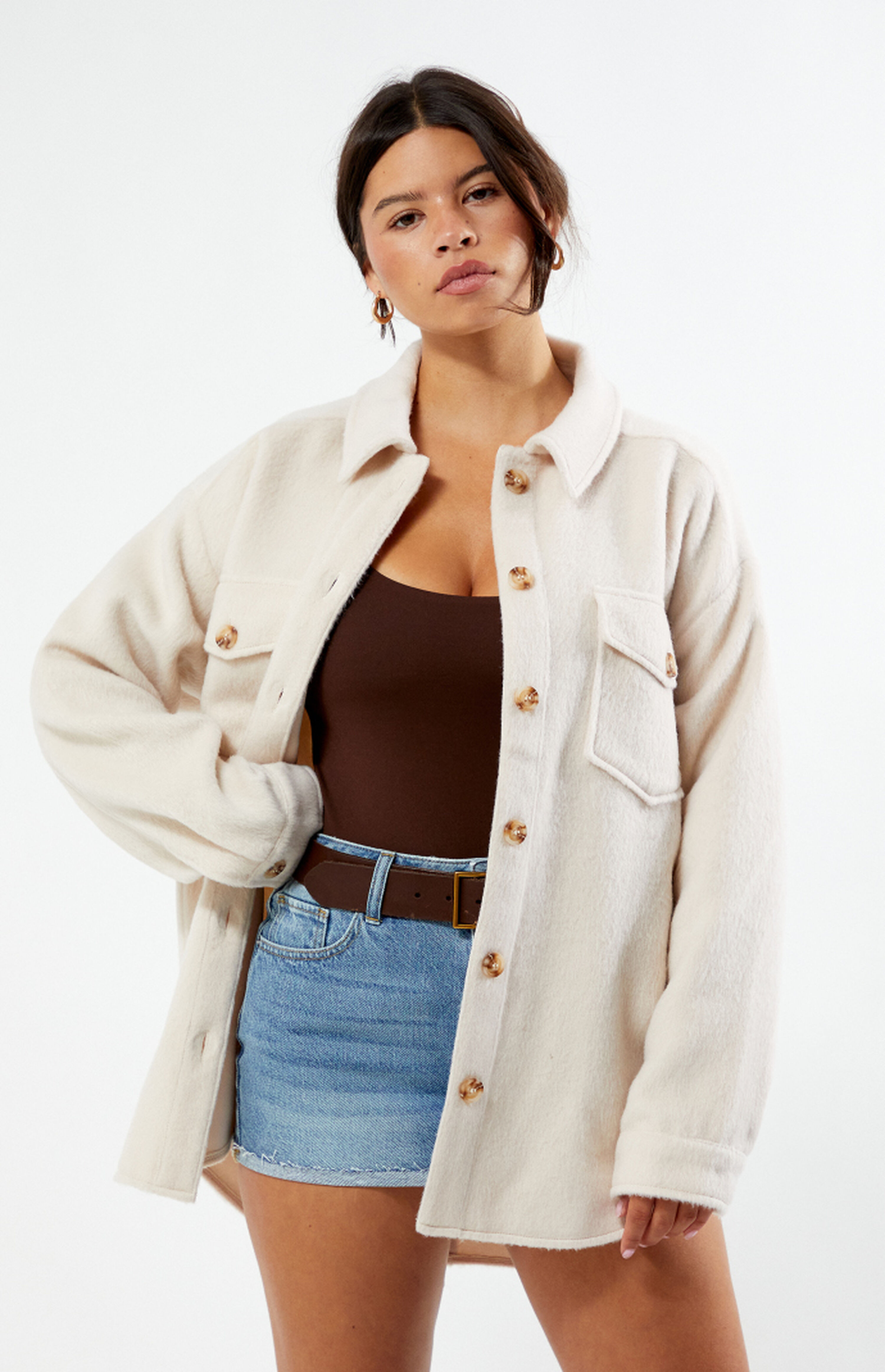 PacSun Off White Shacket | PacSun