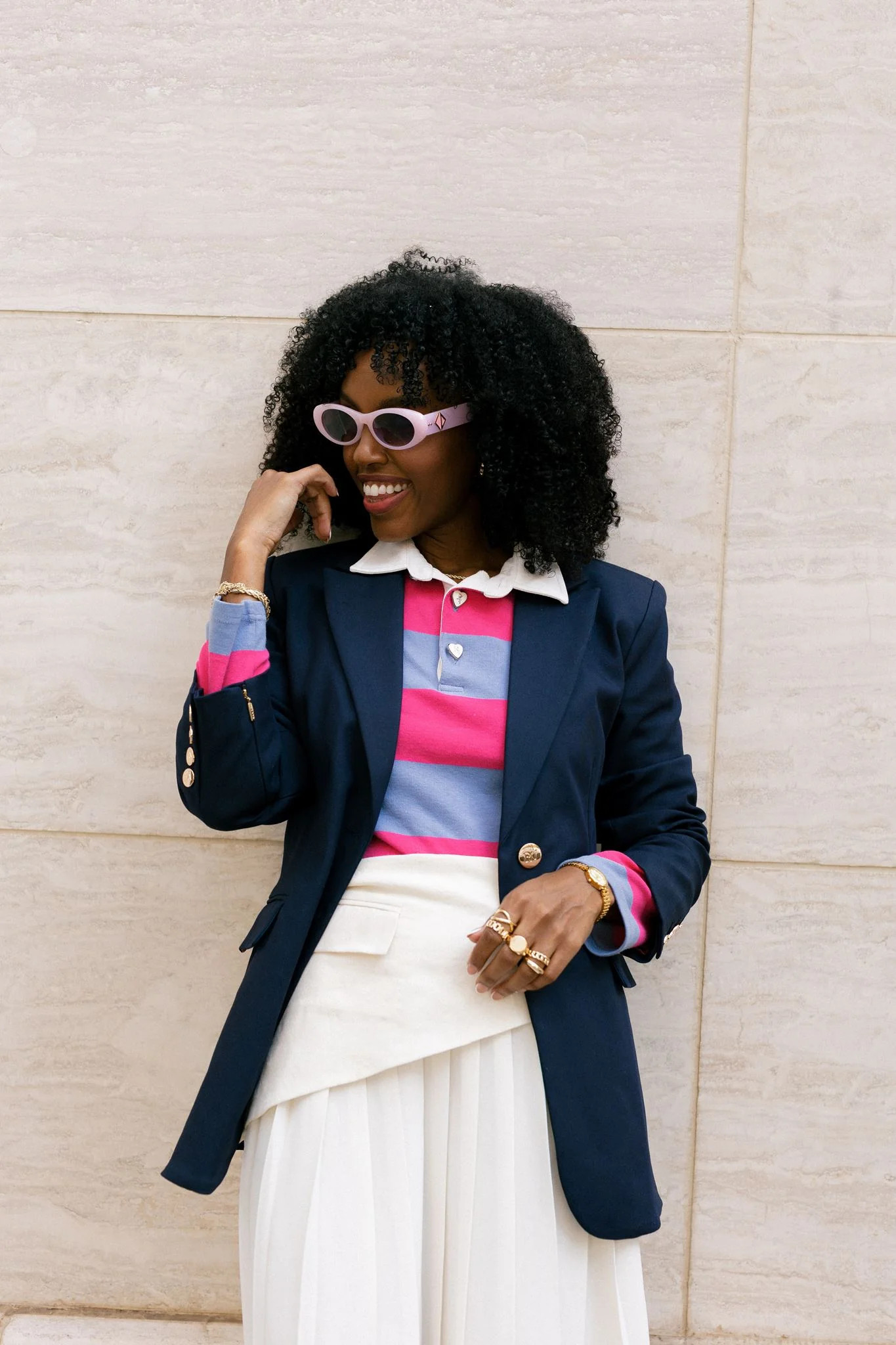 Navy Blue Women's Blazer | Real Inside Pockets | Women's Workwear | PWR WMN LLC