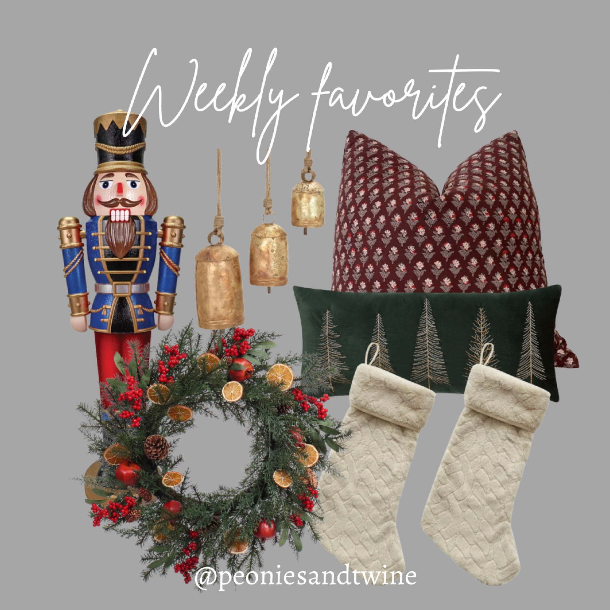 Weekly favorites 
Holiday decor Christmas decor nutcracker block print pillow stockings wreath bells pillows throw pillows Walmart finds Etsy Amazon home small shop 

#LTKHoliday #LTKhome #LTKSeasonal