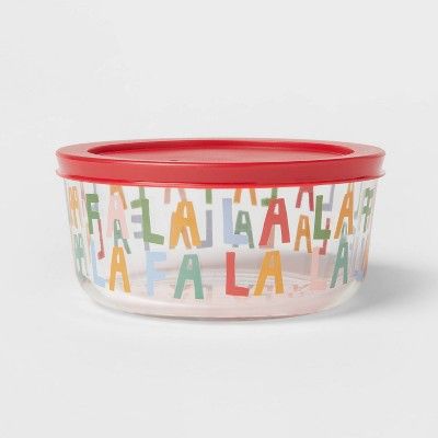 4oz Glass 'FaLaLaLaLa' Food Storage Container - Wondershop™ | Target