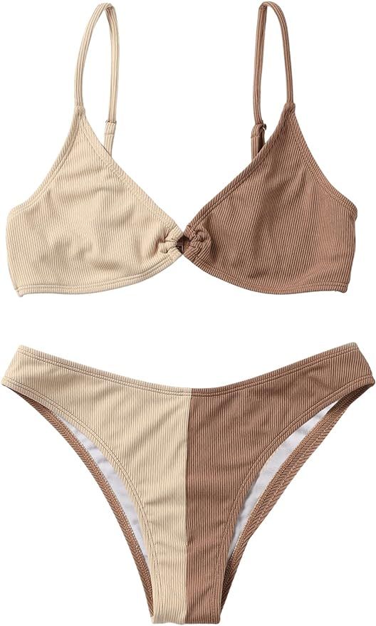 SOLY HUX Women's Color Block Bikini Bathing Suit 2 Piece Swimsuits | Amazon (US)