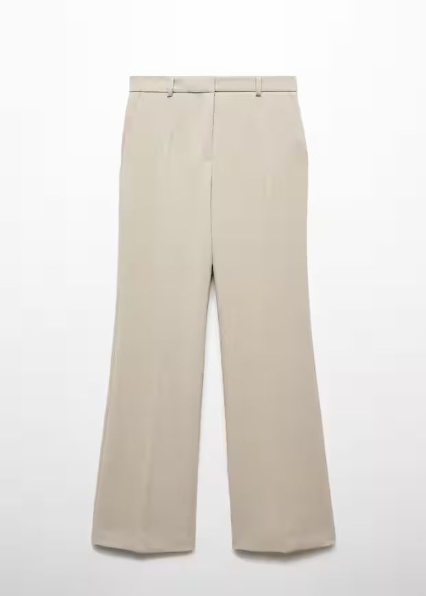 High-rise wideleg trousers -  Women | Mango United Kingdom | MANGO (UK)