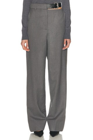 Stella McCartney Belted Flannel Trouser in Grey | FWRD 