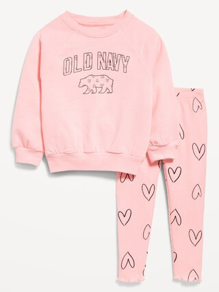 Long-Sleeve Logo Sweatshirt and Leggings Set for Toddler Girls | Old Navy (US)