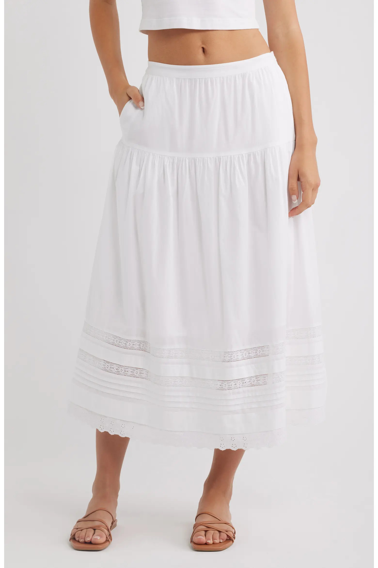 Madewell Pintucked Midi Skirt (Women) | Nordstrom | Nordstrom