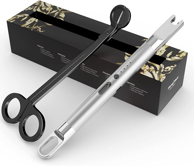 Lighter Candle Lighter Electric Lighter Plasma Lighter with Candle Wick Trimmer, USB Rechargeable... | Amazon (US)