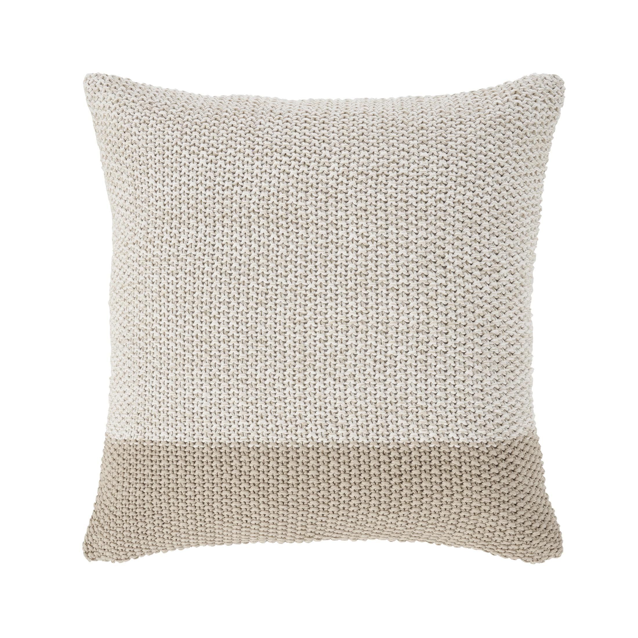 My Texas House Cassia Sweater Knit Square Decorative Pillow Cover, 18" x 18", Ivory | Walmart (US)