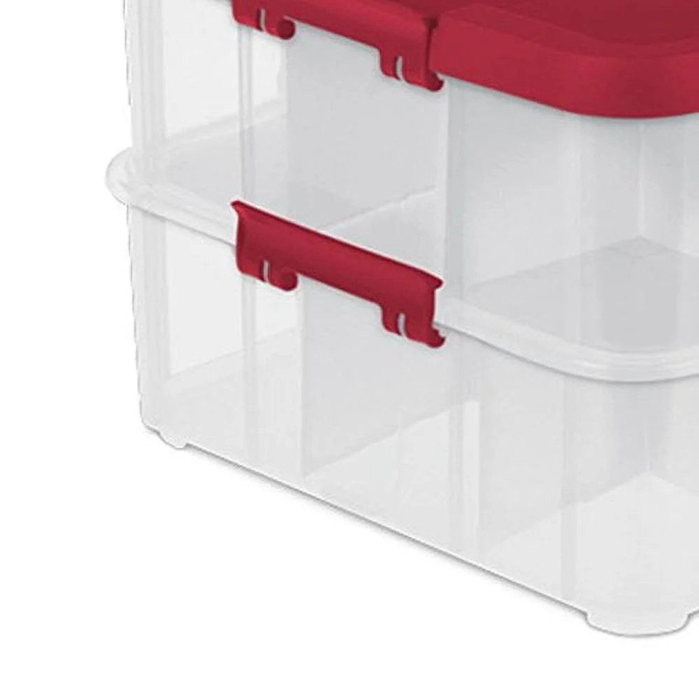 Sterilite 14276604 2-Layer Red Ornament Box | Walmart (US)