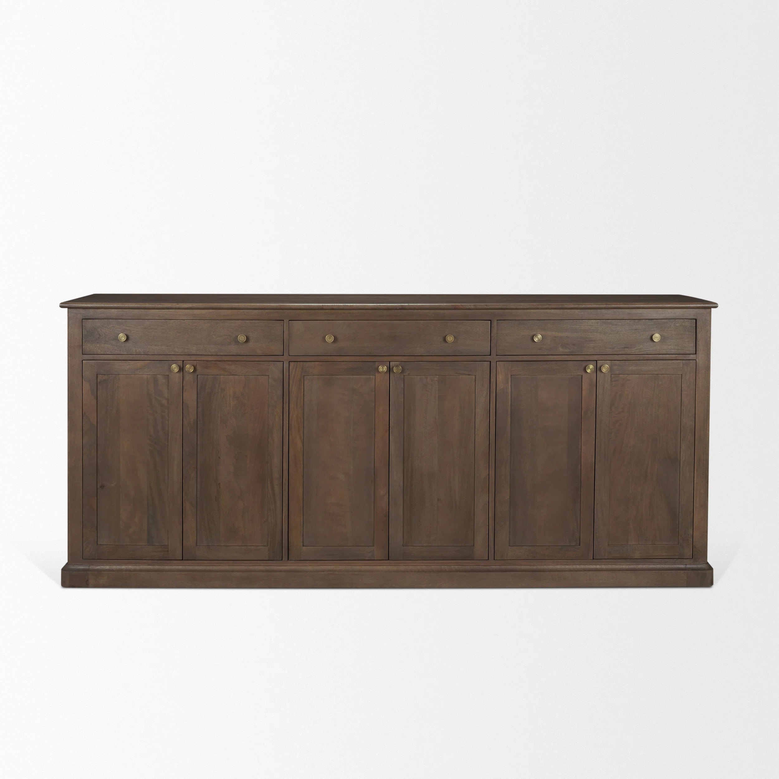 Mercana Braxton Solid Mango Wood Sideboard with Antiqued Brass Hardware and Cable Management | Wa... | Wayfair North America