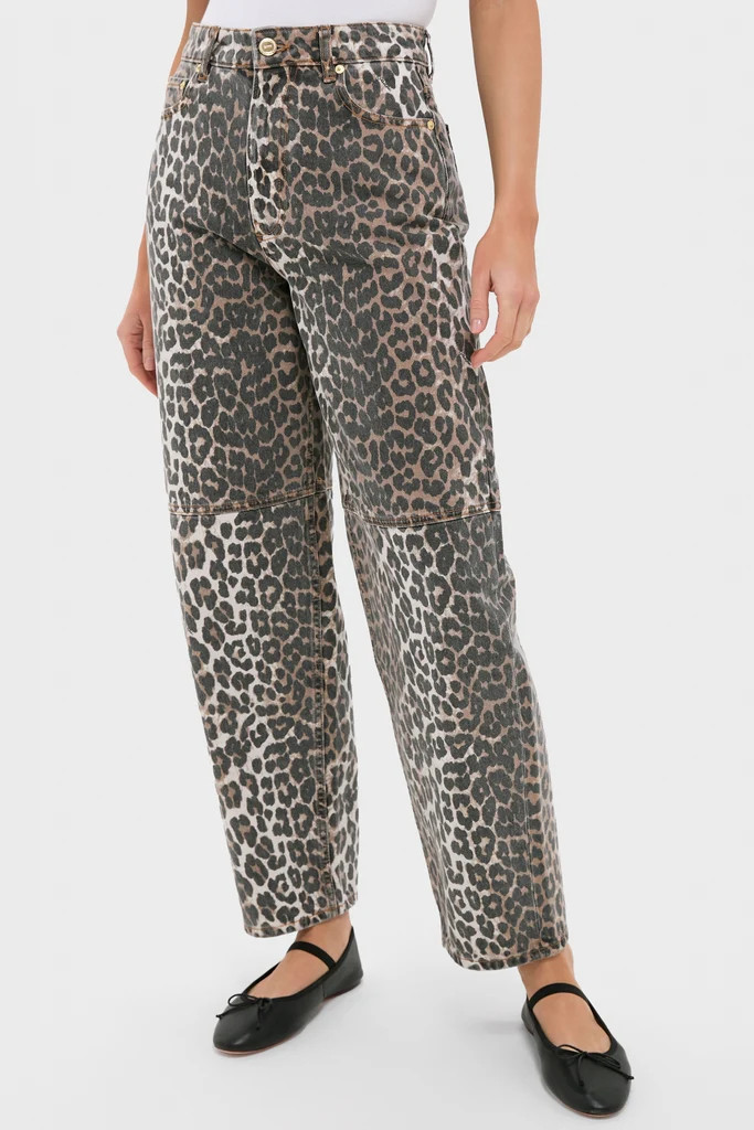 Almond Milk Leopard Print Denim Stary Pant | Tuckernuck (US)
