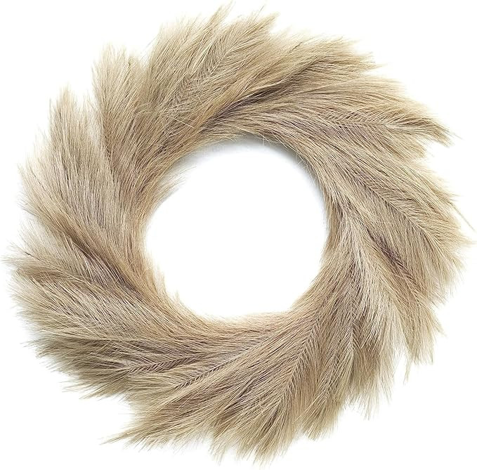LOZIDECOR Faux Pampas Grass Wreath, 27" Large Boho Wreath for Wall Decor | Premium Artificial Pam... | Amazon (US)
