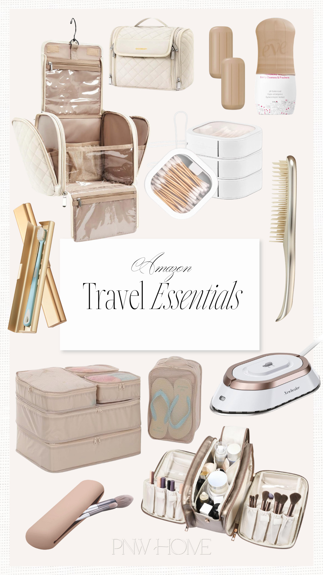 Amazon travel essentials I swear by!

hanging toiletries bag, makeup bag, packing cubes, silicone cap covers, travel iron, makeup brush holder, detangling hair brush, beauty essentials, toothbrush holder, travel must haves, spring break travel, road trip 

 #LTKgrwm #LTKBeauty #LTKTravel