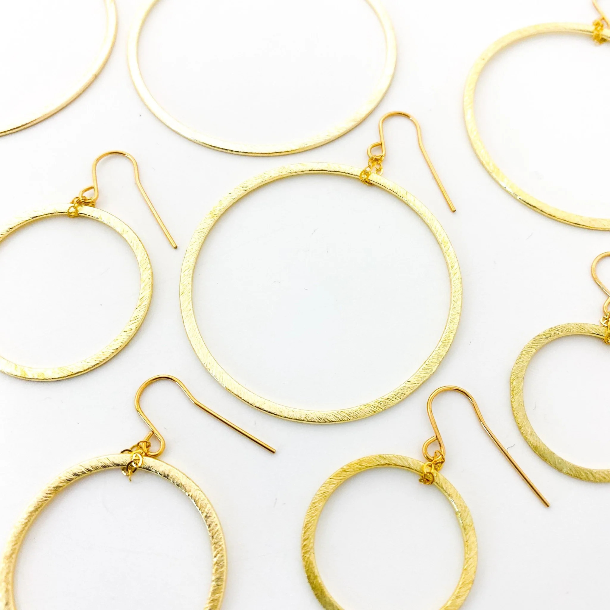 Chloe Hanging Brushed Hoop Earrings | MTT Collective