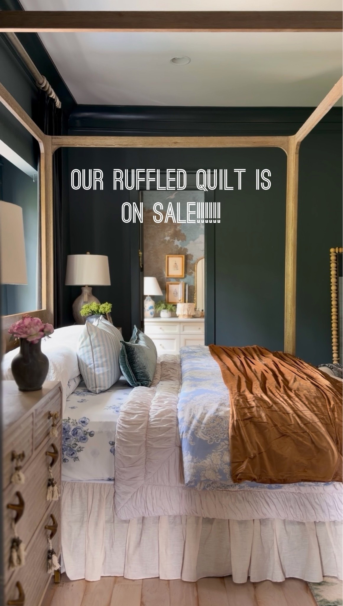 Our ruffled quilt is FINALLY ON SALE!!!!!! 🩵