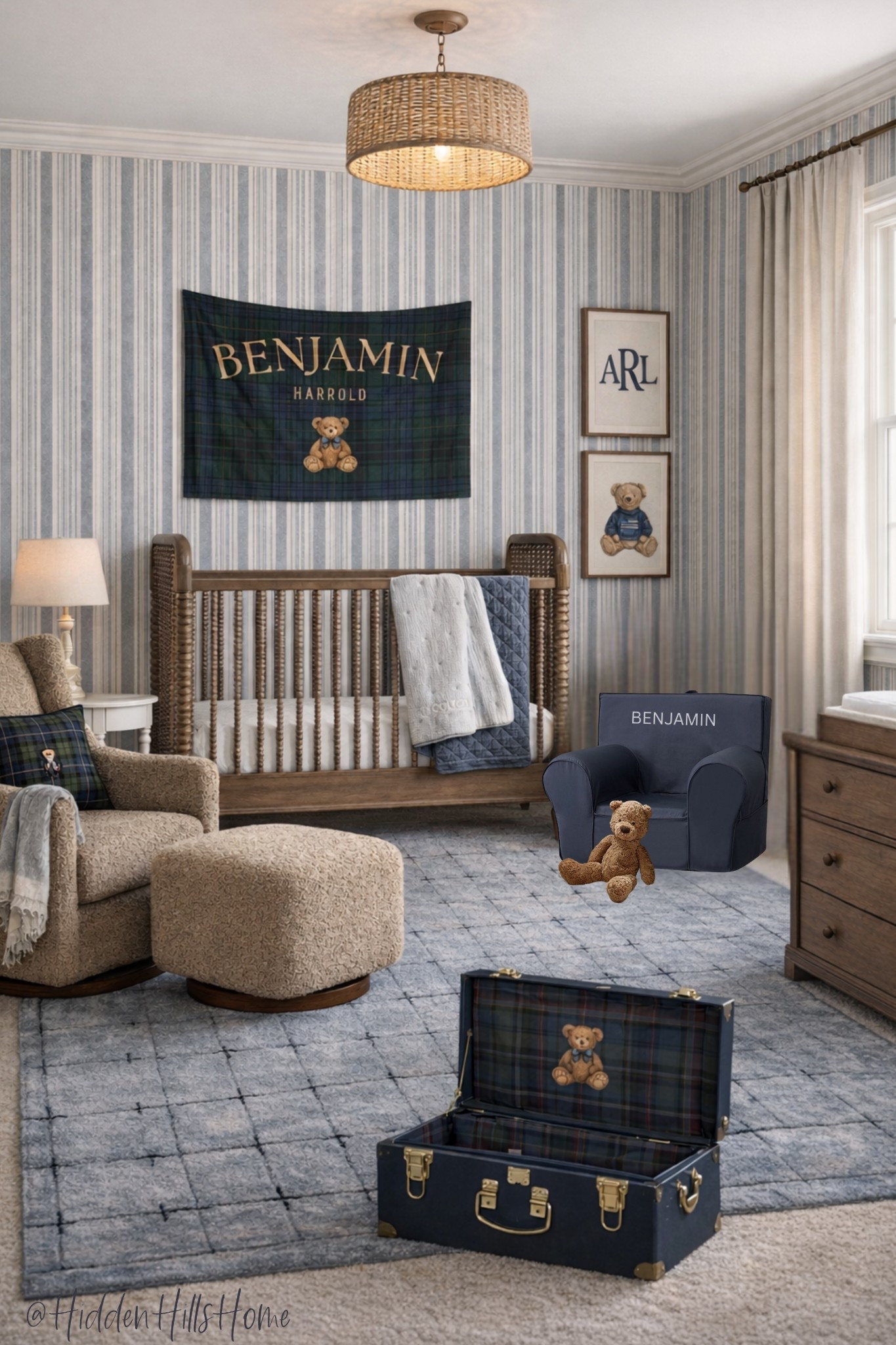 Ralph Lauren inspired nursery decor, nursery mood board, baby boys room decor, nursery design, baby room, crib, glider, home decor ideas #nursery

#LTKKids #LTKPetite #LTKBaby