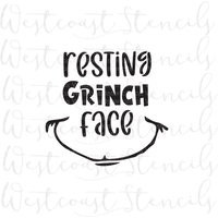 Fast Shipping Resting Grinch Face Cookie Stencil, Christmas Pyo Stencil | Etsy (US)