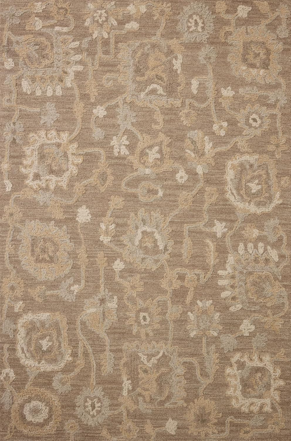 Loloi Chris Loves Julia Dorothea Collection DRT-01 Bark/Stone 5'-0" x 7'-6" Area Rug Wool Neutral... | Amazon (US)