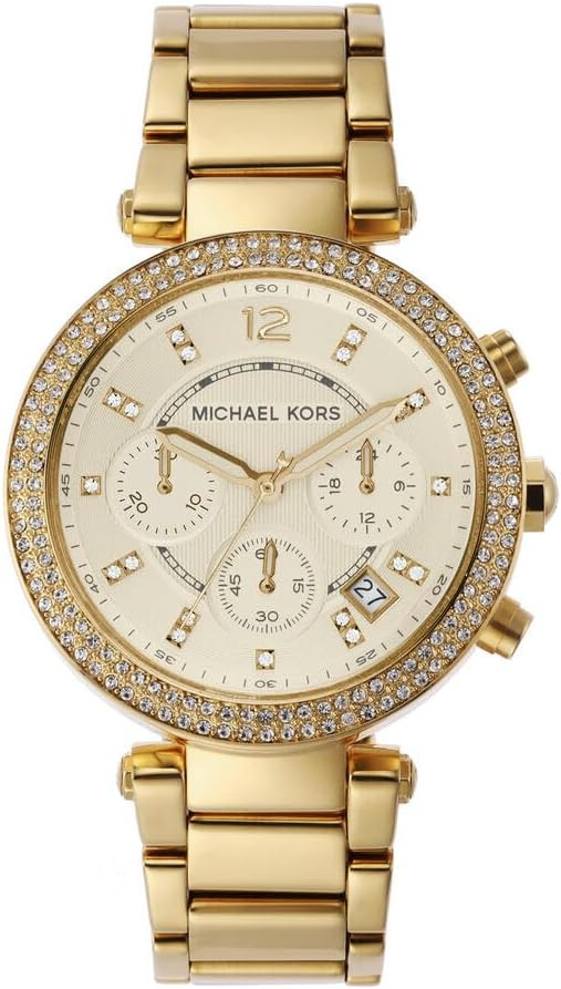 Michael Kors Parker Women's Watch, Stainless Steel and Pavé Crystal Watch for Women with Steel, ... | Amazon (US)