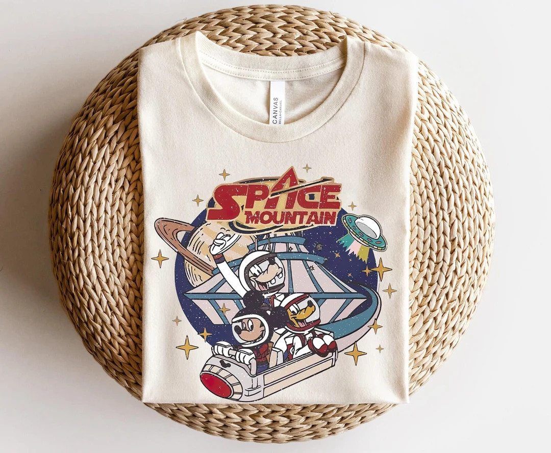 Retro Space Mountain Shirt, Magic Kingdom Vintage Space Mountain T-shirt, Mickey Mouse and Friend... | Etsy (Global)