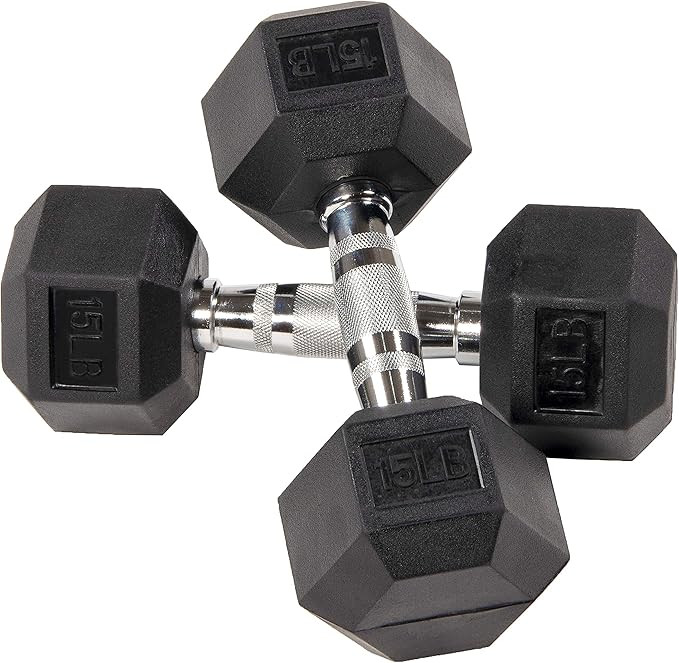 Sporzon! Rubber Encased Hex Dumbbell | Amazon (US)