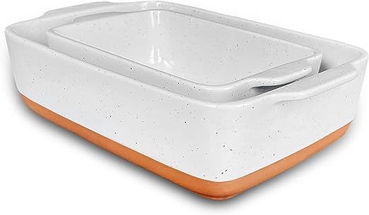 Amazon.com: Mora Ceramic Set of 2 Baking Dishes For Casserole, Banana Bread, Brownies, Broiling, ... | Amazon (US)