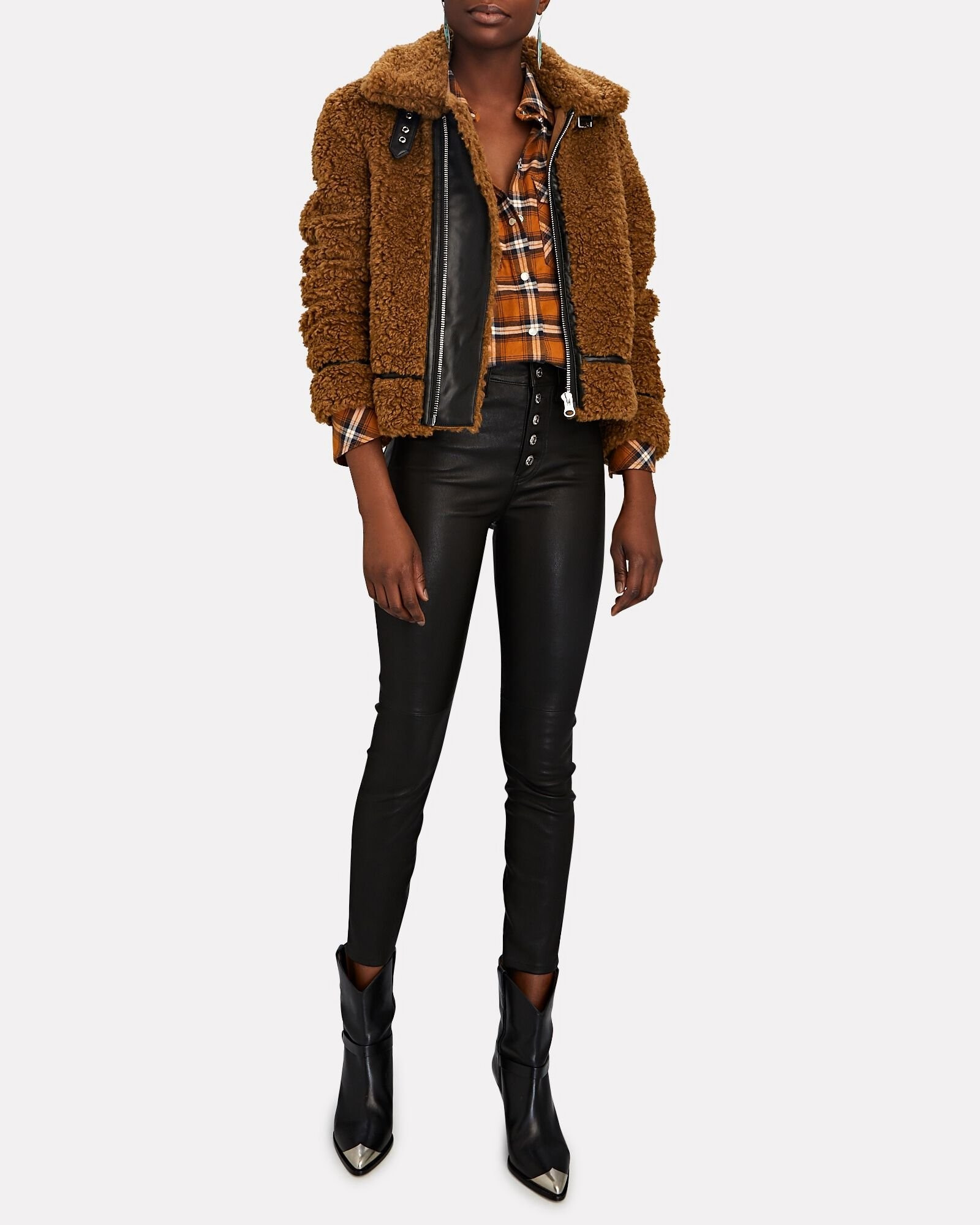 Audrey Cropped Faux Shearling Jacket | INTERMIX