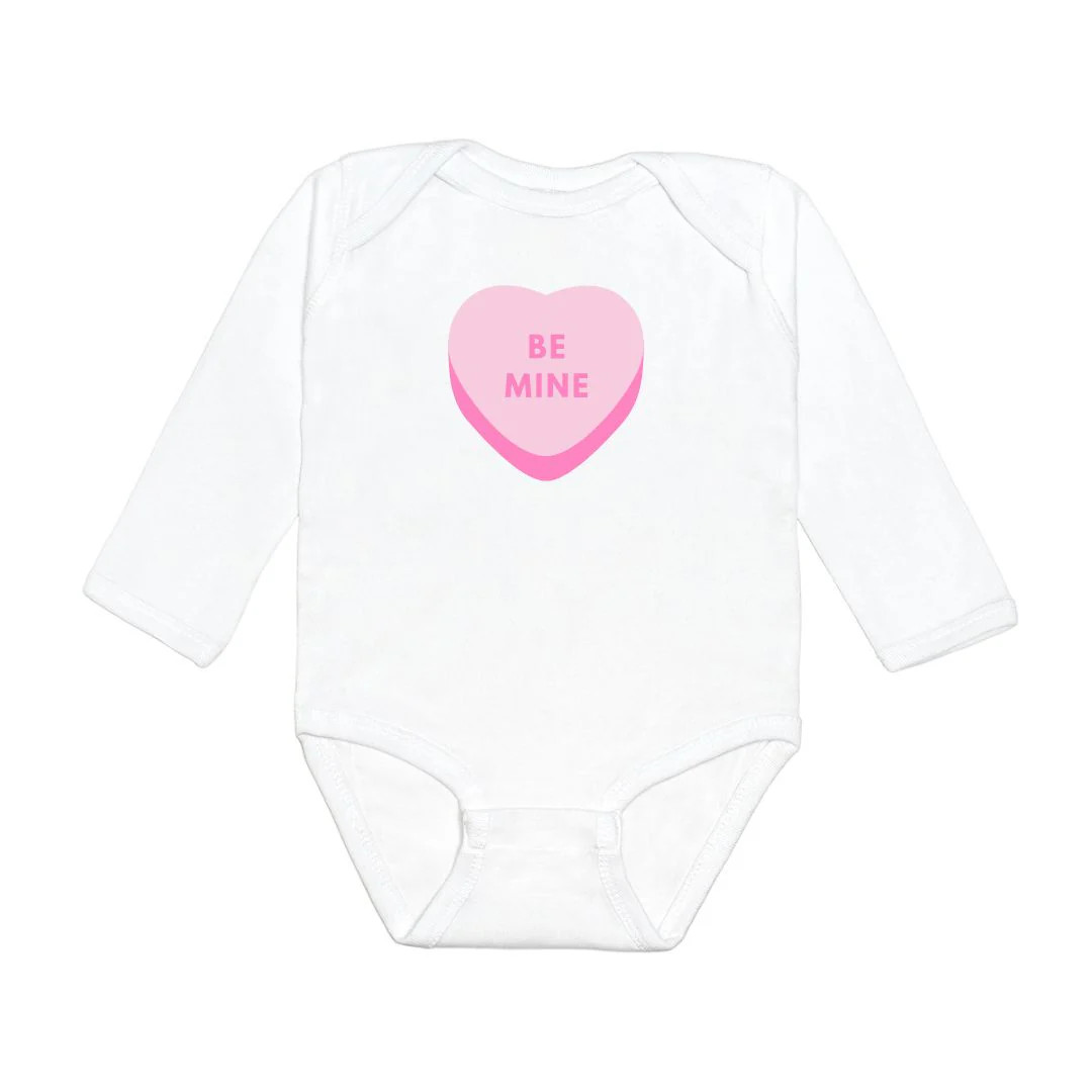 Be Mine L/S Bodysuit - White | Sweet Wink