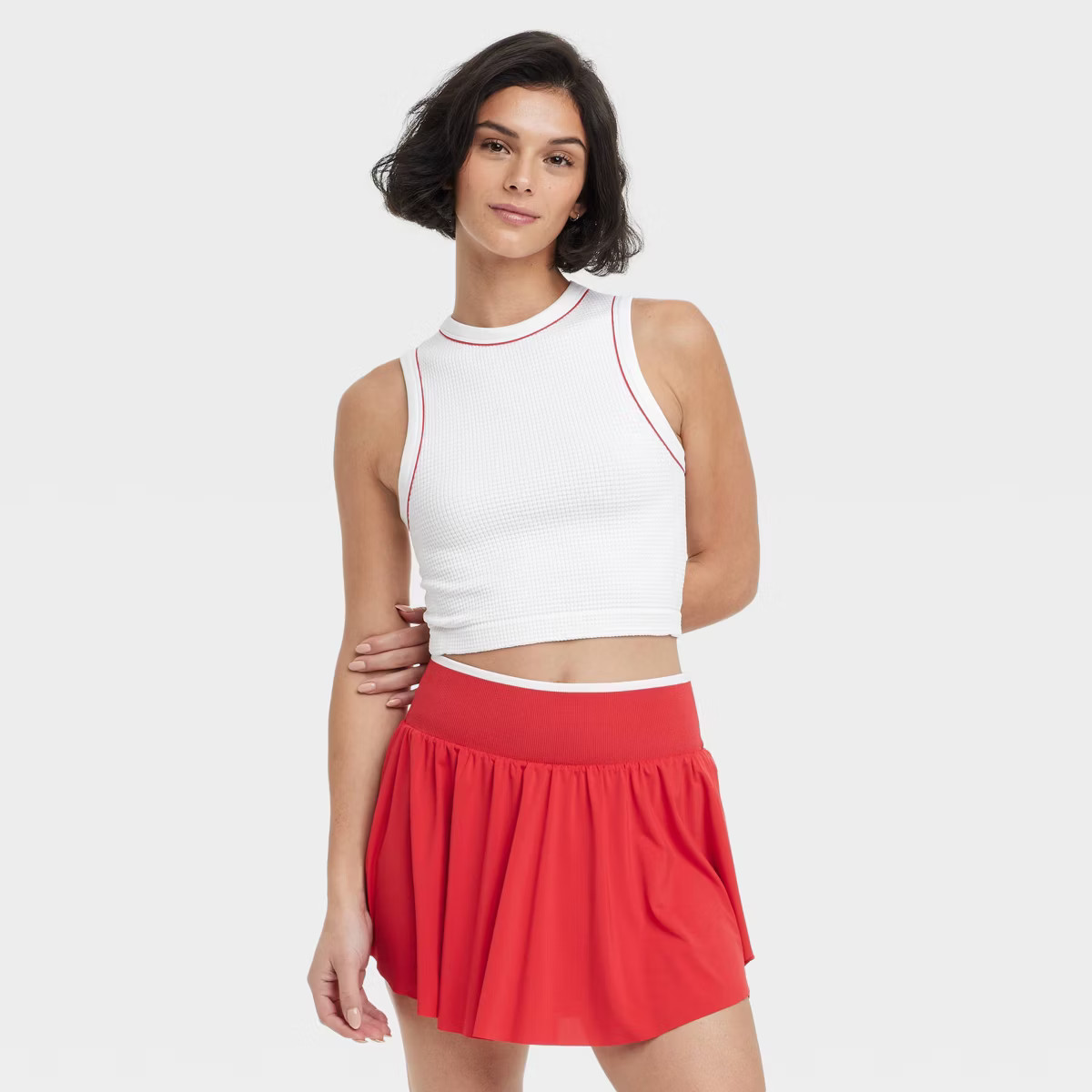 Women's Seamless Piped Muscle Tank Top - All In Motion™ Navy Blue XXL | Target