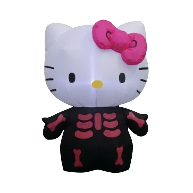 Hello Kitty 3-ft LED Hello Kitty in Skeleton Costume Inflatable | Walmart (US)