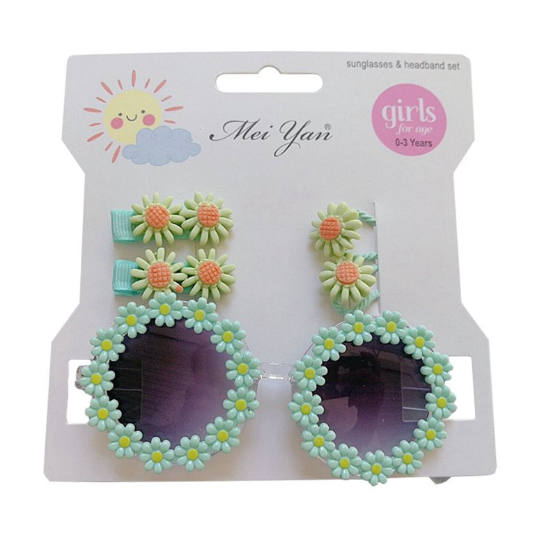 Genuiskids Kids Baby Girls Sunglasses Lightweight Cute Floral Sun Protection Sunglasses and Headb... | Walmart (US)