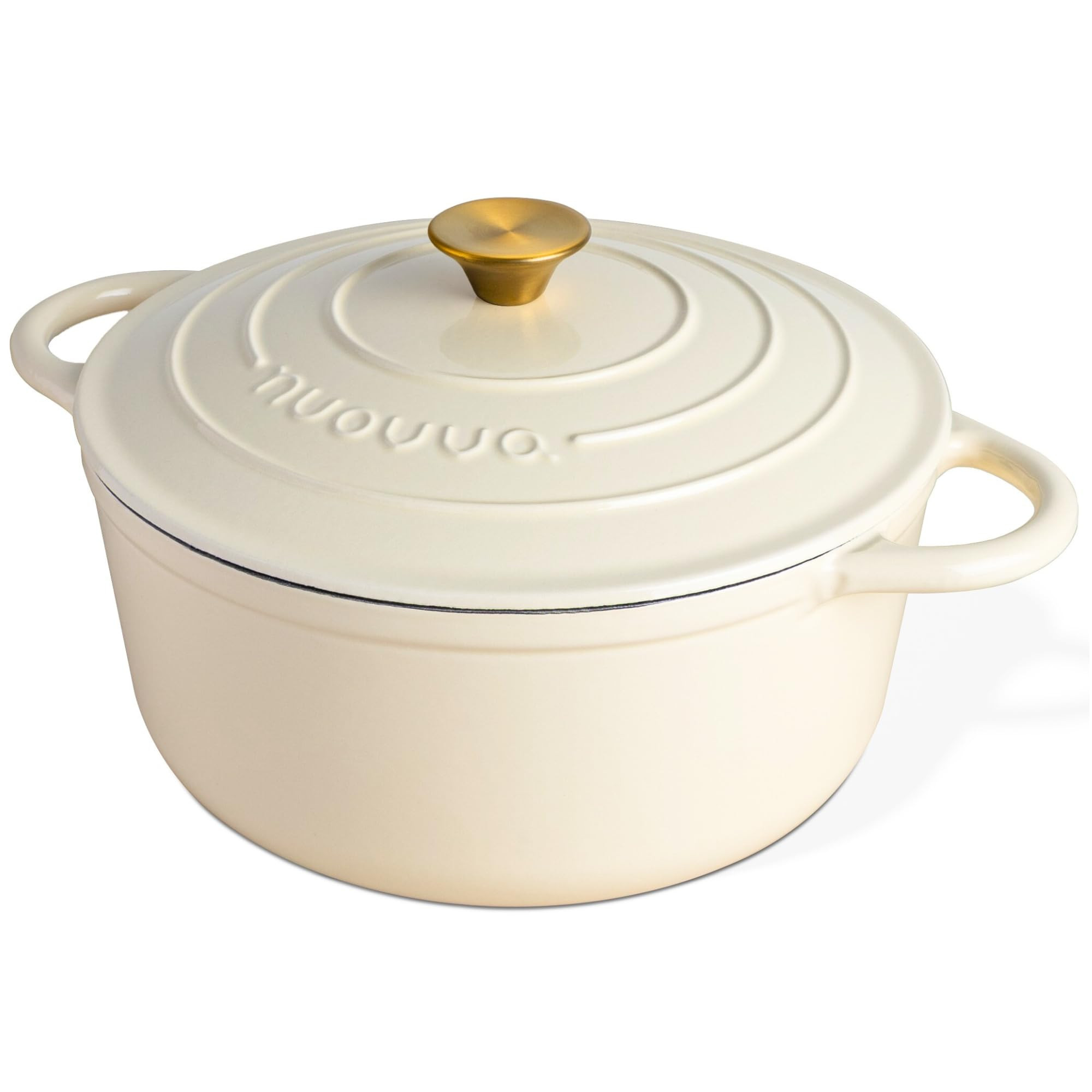 Nuovva Enamelled Cast Iron Dutch Oven Pot with Lid – 6.4 Quart Non Stick Casserole Pot – Heav... | Amazon (US)