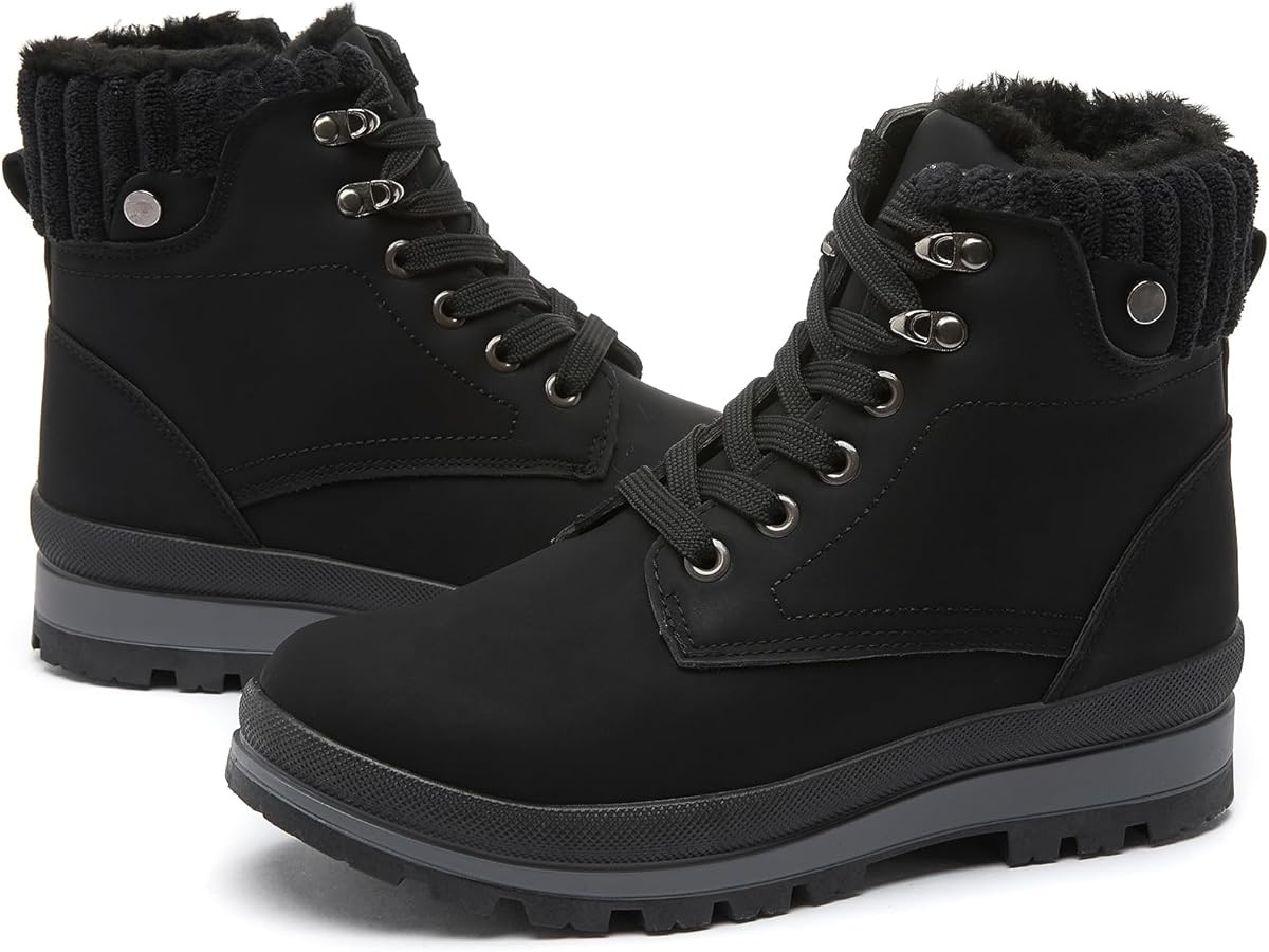 hash bubbie Women's White Combat Boots Black Platform Boots Non Slip Waterproof Ankle Boots Fall ... | Amazon (US)