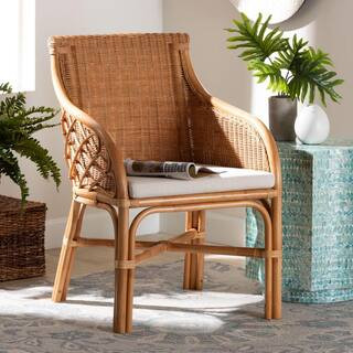 bali & pari Carolyn Light Honey Rattan Arm Chair 250-13944-HD - The Home Depot | The Home Depot