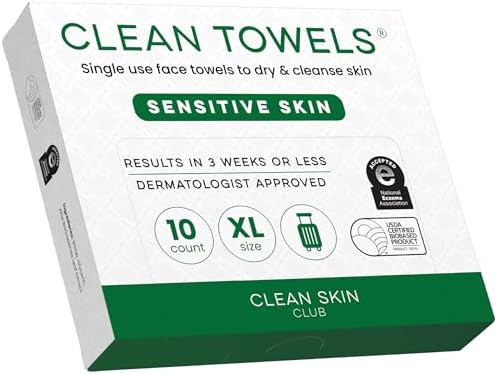 Clean Skin Club Sensitive Skin Clean Towels® XL, Travel Pack, Disposable Face Towels Infused wit... | Amazon (US)