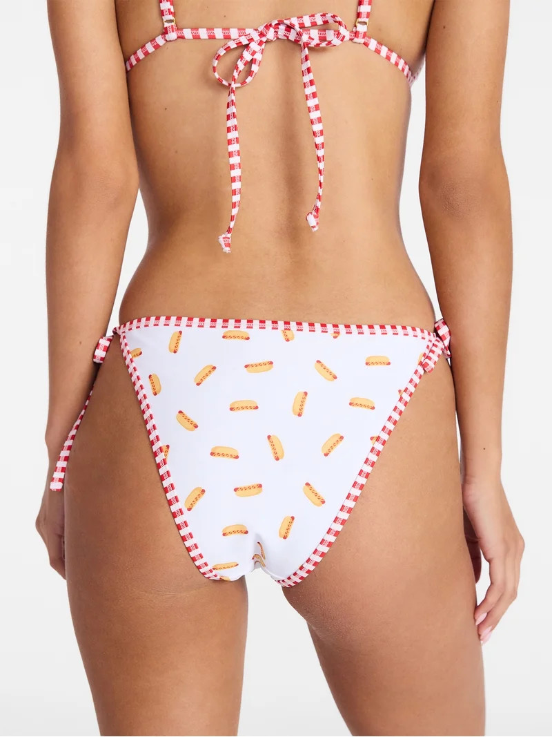 No Boundaries Summer Print Reversible Low Rise String Swim Bottoms, Women's XXS-XXL | Walmart (US)