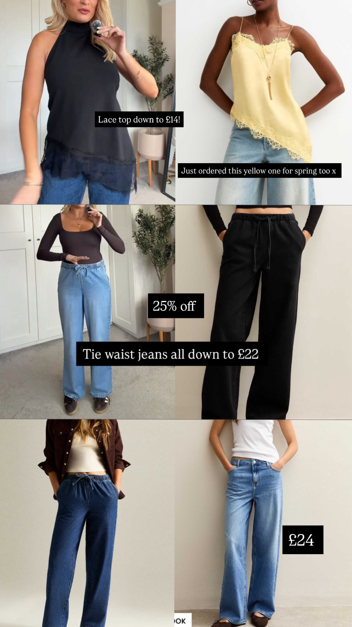 25% off new look! 

Jeans, lace top, lace trim 