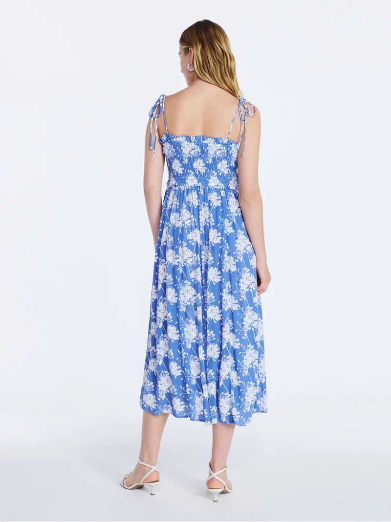 Free Assembly Women's Smocked Peplum Maxi Dress, Sizes XS-XXL | Walmart (US)