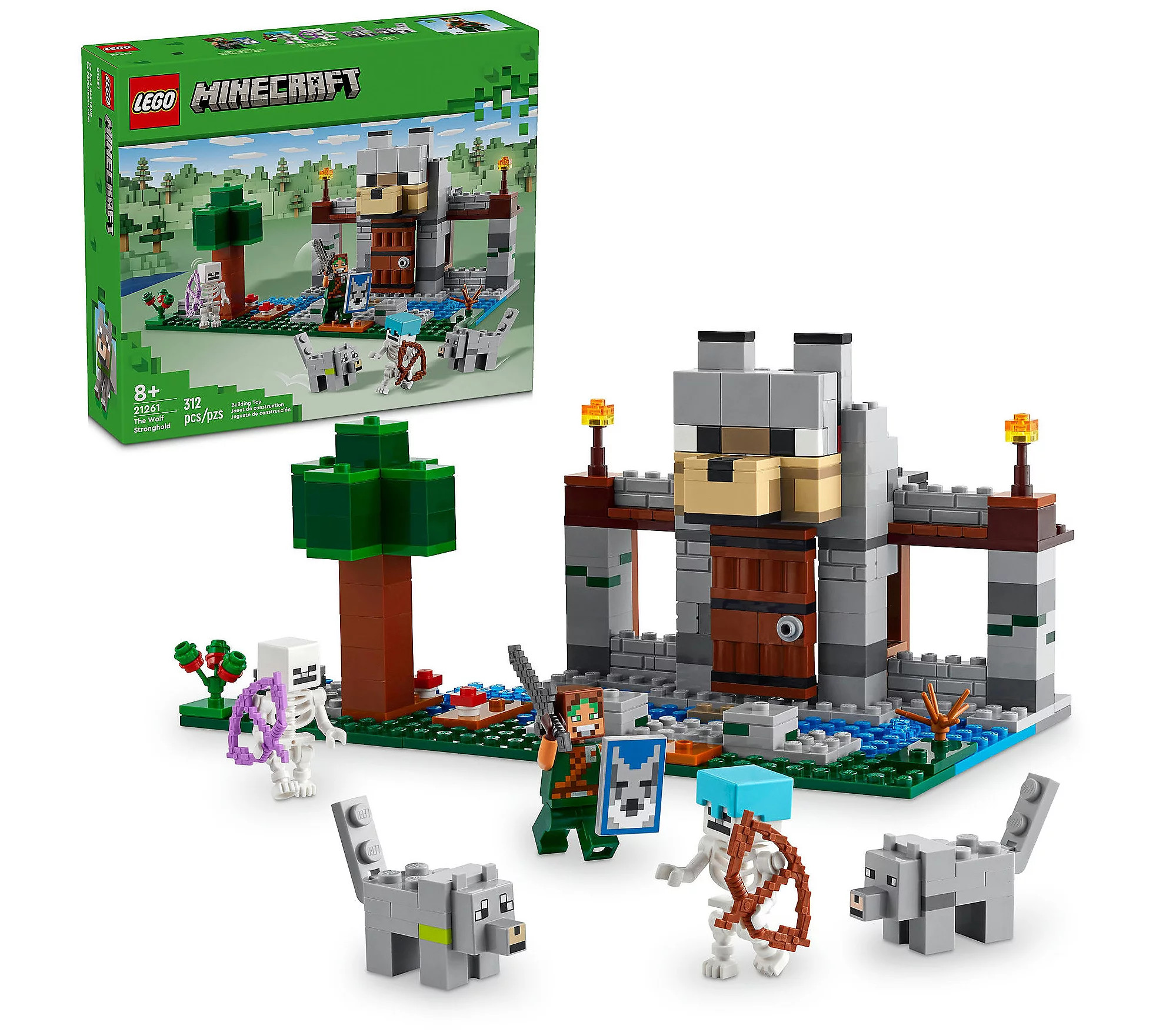 LEGO Minecraft The Wolf Stronghold Fortress Playset | QVC