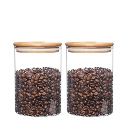 umieo Glass Food Storage Containers with Lids, Small Storage Containers 27oz Set of 2, Glass Storage Jars with Airtight Lids for, Flour, Rice, Nuts, Candy, Coffee, Beans | Amazon (US)