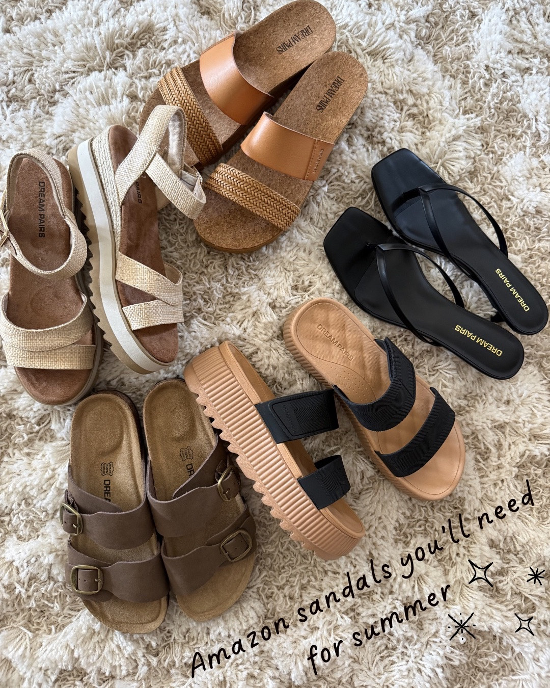 Summer shoe lineup = officially complete ☀️👡
Cute, comfy, and Amazon finds that look way more expensive than they are 🙌 Which pair are you grabbing first?! #AmazonFinds #SummerStyle #SandalSeason #SummerFashion #ComfyStyle