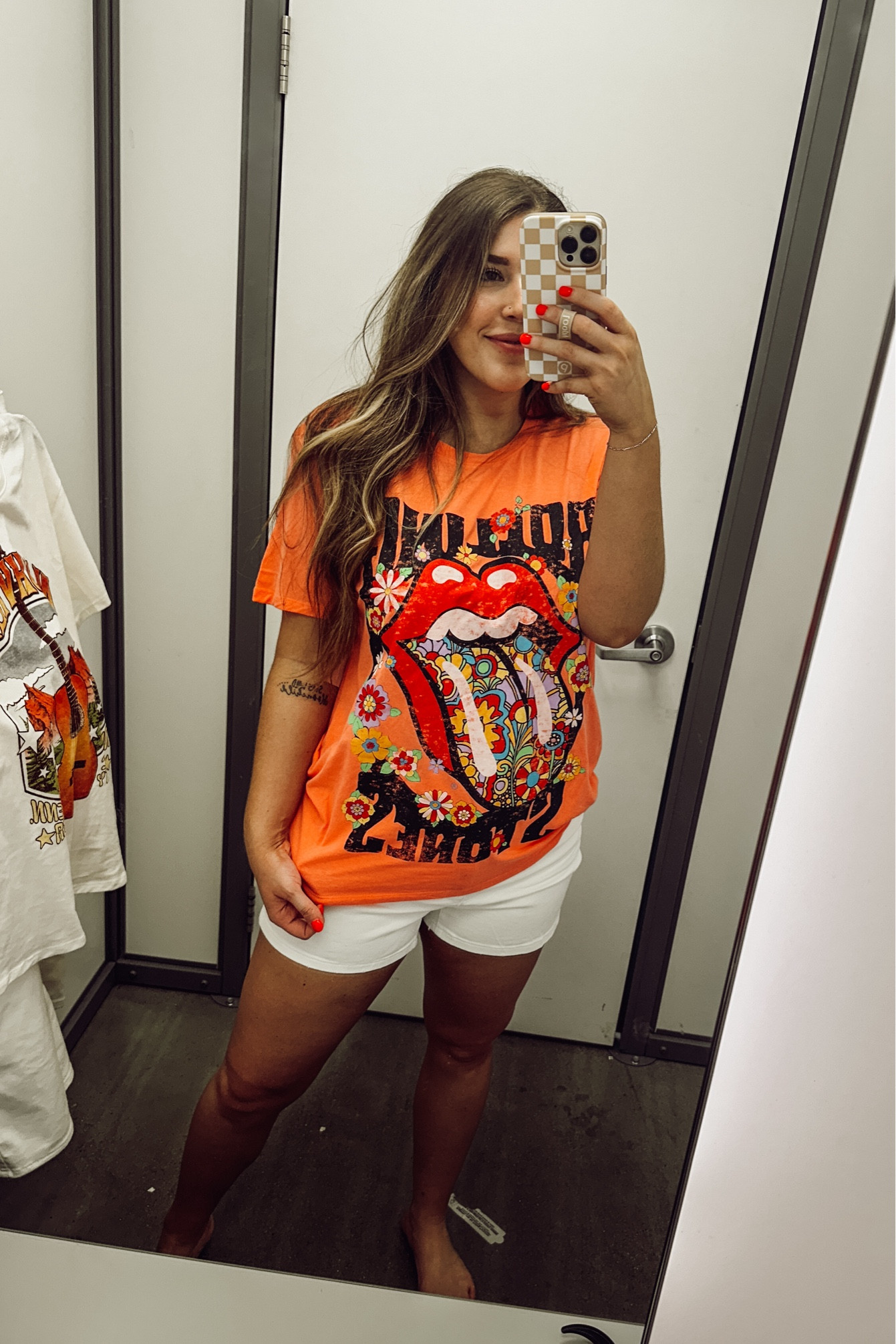 Walmart graphic tees under $10!! They do fit slightly oversized so I would say TTS but if you want it to fit a lot bigger then size up :) I’m wearing a L here which is my true size and it is still big on me :) 

#LTKStyleTip #LTKFindsUnder50 #LTKMidsize