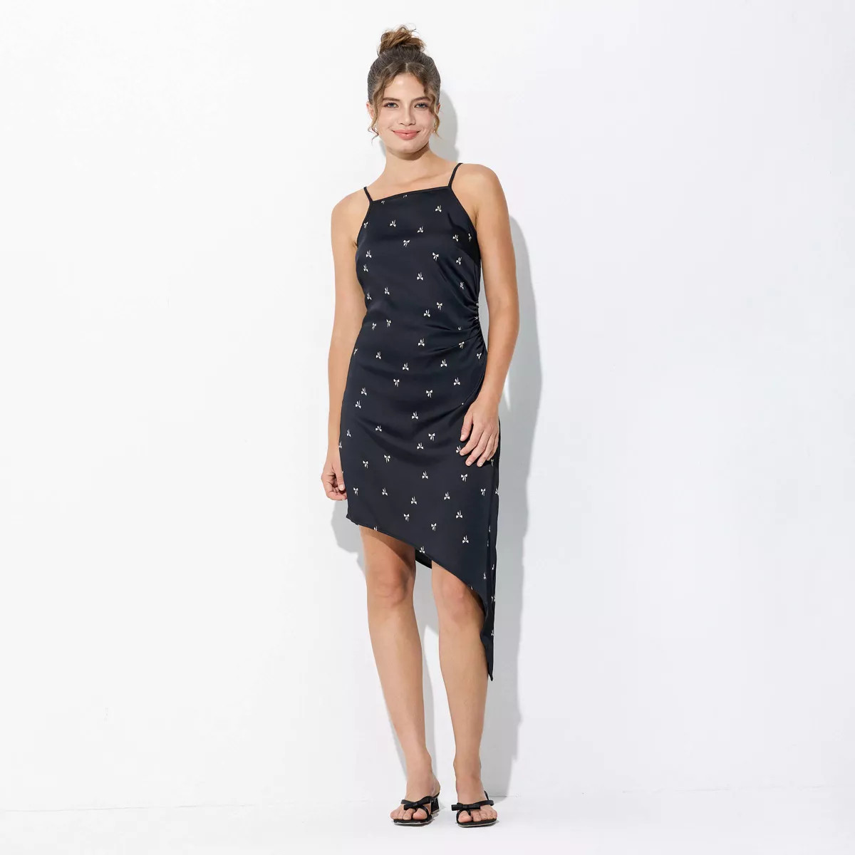 Women's Asymmetrical Hem Mini Dress - Wild Fable™ Black Bow | Target