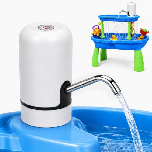 HOMEAVA Water Table Pump for Kids - Rechargeable Kids Water Pump for Table with 3 Hours Continuous Flow, Easy Install Portable Water Table Accessories for Summer Outdoor Water Play (White) | Amazon (US)